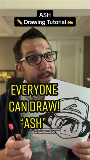 Everyone Can Draw Ash from Pokémon - Tutorial