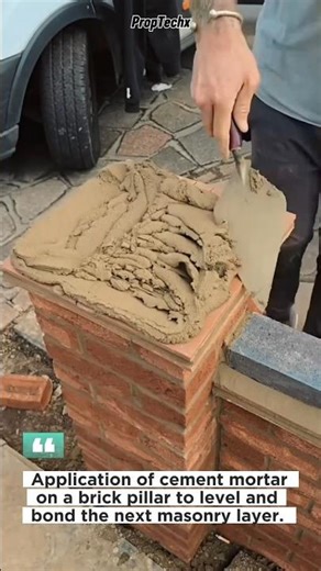 Perfect Mortar Leveling with a Masonry Trowel #Construction #Masonry #Bricklaying