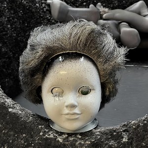 Babyheadsbyc OOAK Michael Myers Baby Doll Head – 5” Handmade Horror Decor, Creepy Halloween Movie Art, Recycled Doll Sculpture - Etsy India