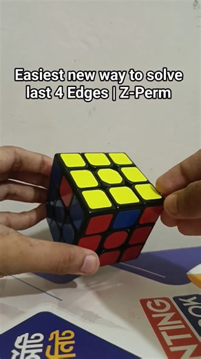 Easiest Z-Perm for solving last 4 Edges | PLL #3x3 #rubikscube #shorts