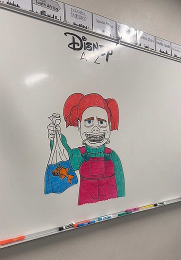 The character no one saw coming for today’s Disney A-Z Countdown! Darla from Finding Nemo! #darla #findingnemo #herefishyfishy #wakeupwakeup #disney
