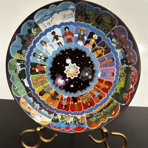 UNICEF Collector Plate the Earth is but One Country by Jill Rosenberg Cosmic - Etsy
