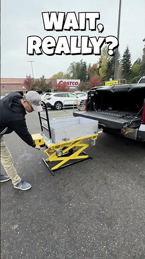 This cart lifts and slides: #diy #worksmarternotharder #scissorlift #easylifting #timesavertools
