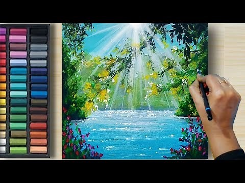 How to Draw Realistic 😱 SUN'S RAYS (step by step) with Pastel - Soft Pastel Drawing