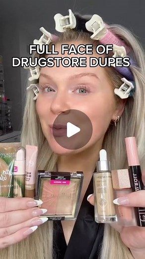 KELLY STRACK on Instagram: "Full face of drugstore dupes vs the high end original makeup ✨💋 @physiciansformula butter glow liquid bronzer @lorealusa tinted serum @physiciansformula butter glow concealer @elfcosmetics contour wand @profusion blush hour liquid blush @elfcosmetics lash & roll mascara @wetnwildbeauty blossom glow highlight @maybelline lifter gloss #reels #makeup #beauty #makeupdupe #makeupdupes #bestmakeup #drugstoremakeup #dupe #dupes"