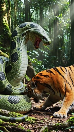 anaconda vs tiger fight #shorts