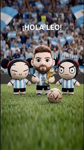 Pucca y Garu hoy conocieron al campeon del mundo Messi 🇦🇷 #futbol #pucca #mundial #messi #soccer