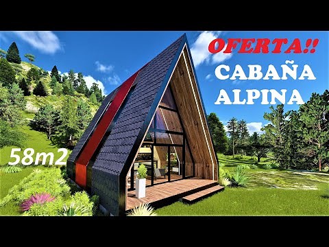 ALPINE CABIN ✔ SMALL AND MODERN WOODEN. 2 BEDROOMS. ASOALPINA. Construction plans.✔
