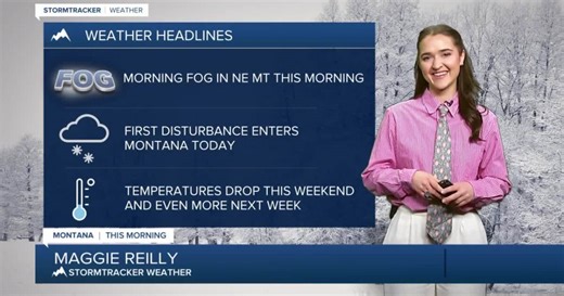 The first wave of scattered snow showers enter Montana today