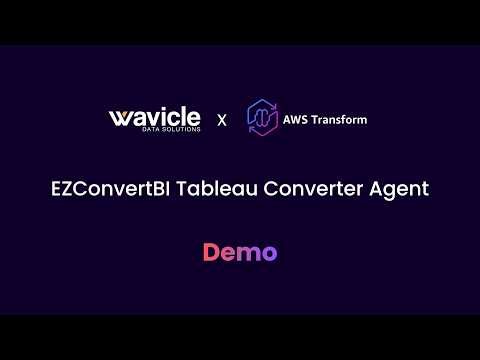 EZConvertBI Tableau Converter Demo | Tableau to AWS Quick Sight Migration (AWS Transform)