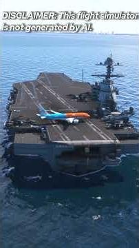 An A320 aircraft takes off from an aircraft carrier|flight simulator #aviation #pilotskills