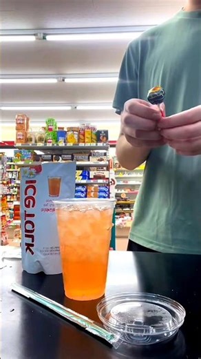 Korean Ice Cup Drink ASMR🧊🥤#icecup#southkorea#drink#asmr#7eleven#convenience#store#short#video#viral