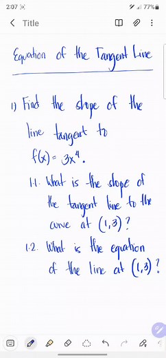Equation of the Tangent Line #stem #basiccalculus #tangentline #slope #derivatives