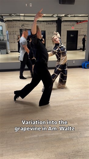 A variation into the grapevine in American Waltz. ( ladies, watch out your timing of the turn here ) | Tatiana Seliverstova