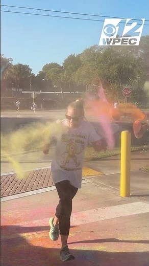 Sea of color meets mountain of support at the Jupiter Christian School Color Run