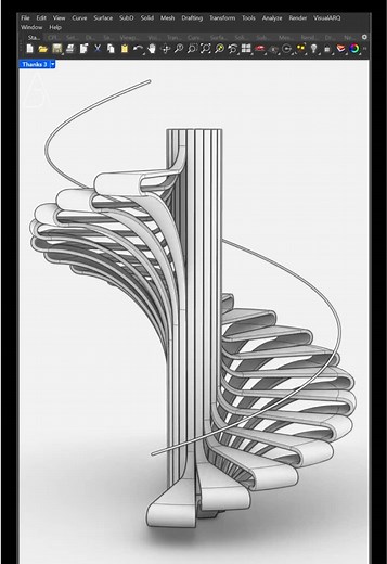 Tutorial de Modelado de Escaleras Espirales en Rhino 3D