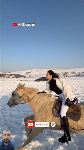 This girl is a real horsewoman! A horsewoman