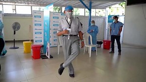 85-year-old dances joyful jig in celebration of Covid jab