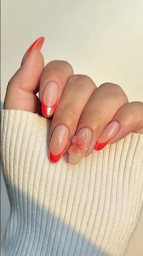 🍊Neon Orange Chrome French Nail Art Tutorial ✨