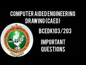 Computer aided engineering drawing CAED vtu important questions|BCEDK103/203| #study #engineering