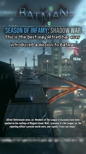 Shadow War: The best intro to a mission.. #batman #arkhamknight #dlc #fyp