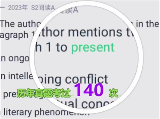 高频单词：present