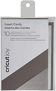 Cricut Joy Insert Cards - DIY Greeting Card for Baby Shower, Birthday, and Wedding - Gray/Silver Brushed, 10 ct (2007179)
