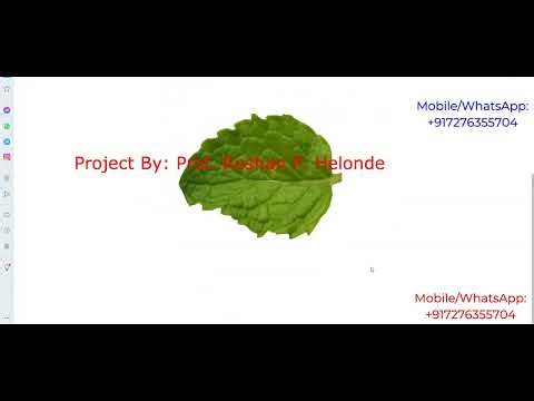 Medicinal Leaf Recognition Using Python Opencv | Leaf Classification Using Image Processing Code