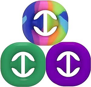 Big Sale: Toys Snappers Fidget Under 10 Toys Stress Relief, Hand Grip Squeeze Grab Pop Sensory Toys, Party Snaps Popper Noise Maker Pops Click Finger Sensory Fidget Toys (Rainbow/Green/Purple)