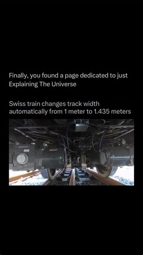Explaining The Universe on Instagram: "Follow (us) @ExplainingTheUniverse to learn something NEW every day 🧠💫 Swiss trains use hydraulic track-switching systems to move from one rail line to another safely and precisely. These systems rely on hydraulic actuators—devices that use pressurized fluid to generate strong, controlled motion. When a signal is sent to change the track, hydraulic pumps push fluid through pipes to the actuators connected to the switch rails, which are the movable parts o