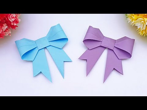 How to Make a Paper Ribbon/Bow Step by Step | Origami Bow Making | Easy Paper Crafts Without Glue