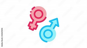 Man Woman Symbols Icon Animation. color Man Woman Symbols animated icon on white background