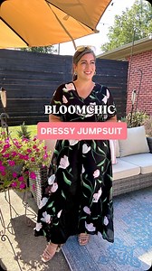 This jumpsuit is PERFECT for a wedding or any special occasion. Follow @nicholebabinec for more mid-plus size fashion inspiration ✨ It’s dressy and elegant, comfortable and flowy. It has pockets 🙌🏼- zips up the front and is easy to get on and off. #bloomchic #bloomchicdress #weddingguestoutfit #over40style #allbodiesaregoodbodies #bodydiversity #midsizestyle #wearwhatyoulove #bodyacceptance #plussizefashion #elegantstyle | Stylethatfitsher