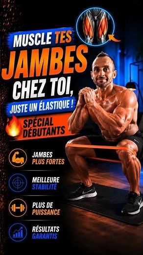 Muscler ses Jambes à la Maison🔥Entraînement Élastique pour Débutants!