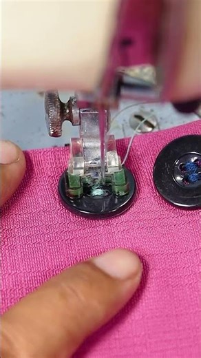 Strong Button Attachment Using Machine Stitch #sewingtips #diyideas #buttonsewing