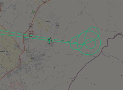 A well known disinformation account.This RAF Protector is on Op Shader (Anti-ISIS operations), and heading in to Syria to conduct ops. They have to get Syrian permission first before crossing the border hence the loiter sometimes.Protector drones are also currently unarmed until weapons are qualified.