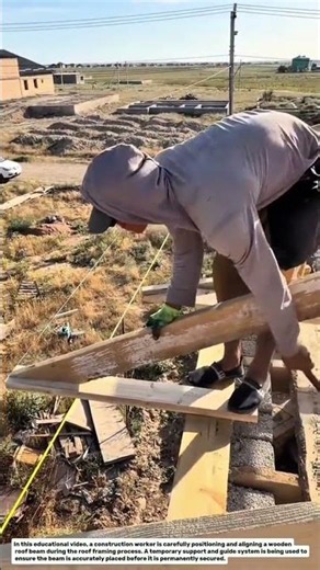 Amazing Roof Beam Installation Process! Smart Construction Alignment Technique.