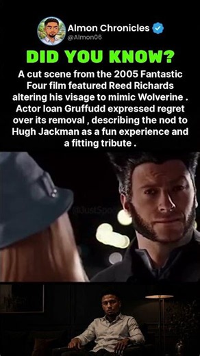 A cut scene from the 2005 Fantastic Four film featured Reed Richards altering hi...
