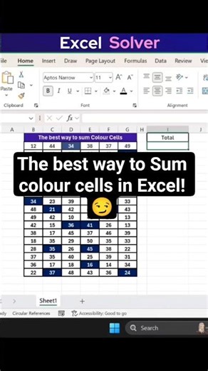 How to sum colored cells in excel? #shortsfeed #ytshorts #excel