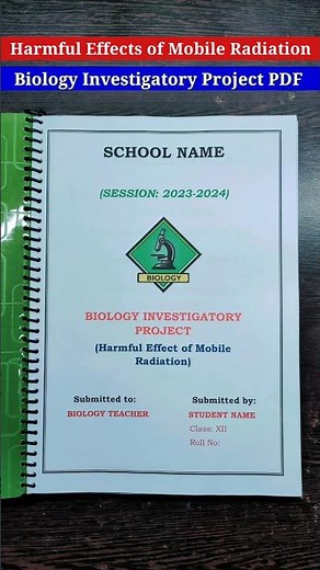 Biology Investigatory Project PDF Class 12 | Biology Project File #projectfile #biologyproject