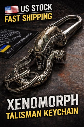 Xenomorph Talisman Keychain, Alien Creature Keychain, Sci Fi Horror Keyring, Gothic Gift for Him, Handmade Stainless Steel, US Stock - Etsy UK