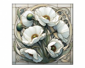 Art Nouveau Ceramic Tile Mural: Art Tiles for Kitchen and Bathroom - Etsy