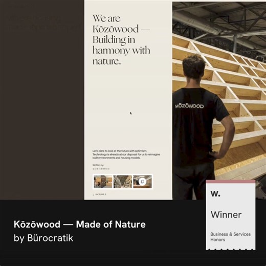 Presenting the latest winners of Awwwards Honors in the following categories: ❖ No-code Flow Party ❖ E-commerce: Mason Garments ❖ Portfolio: RossMason® ❖ Typography: Casa di Solare ❖ Product: Trunk ❖ Business & Services: Kōzōwood | awwwards