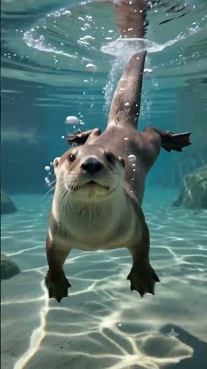 🦦 Otter Swimming Underwater in Crystal Clear Water | Amazing Wildlife in 4K 🌊✨