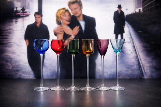 Vintage Mini Cordial Glasses Set 6 Colored Stemware Liqueur Barware - Etsy