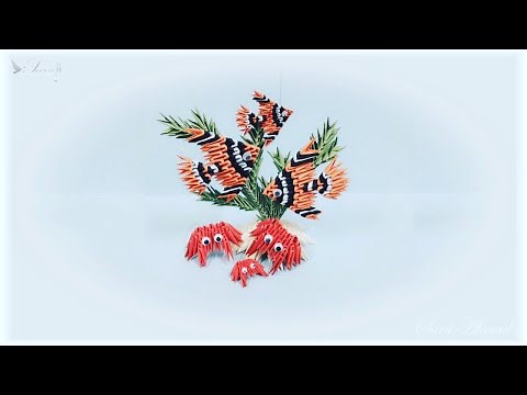 How to make 3d origami fish and crabs