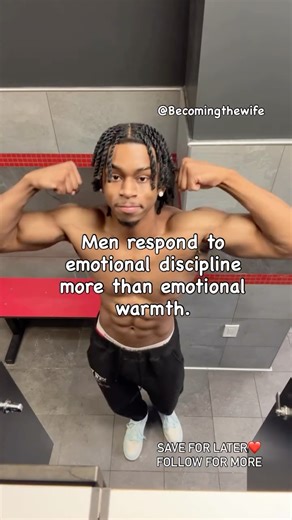 Wife Coach | Feminine Energy, Seduction & Bedroom Soft Power on Instagram: "Men respond to emotional discipline more than emotional warmth. Warmth feels good. Discipline creates movement. When warmth is unlimited, there’s nothing to rise toward. Men don’t grow through comfort they grow through contrast. When you: Regulate yourself instead of reassuring him Hold structure instead of soothing uncertainty Pause instead of pouring more emotion Something shifts. He feels the absence of emotional exce