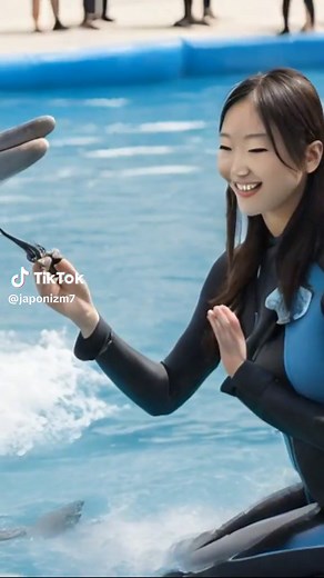 Dolphin Show Fun with a Japanese Instructor