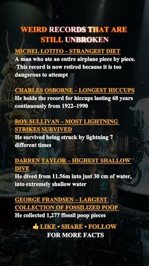 Weird World Records That Still Stand #usa #canada #germany #australia #foryou