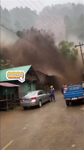 When the ground absorbs too much water, a landslide becomes inevitable. 🌧️⛰️